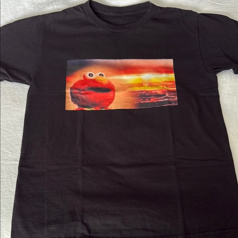 Black T-Shirt with Elmo Graphic
